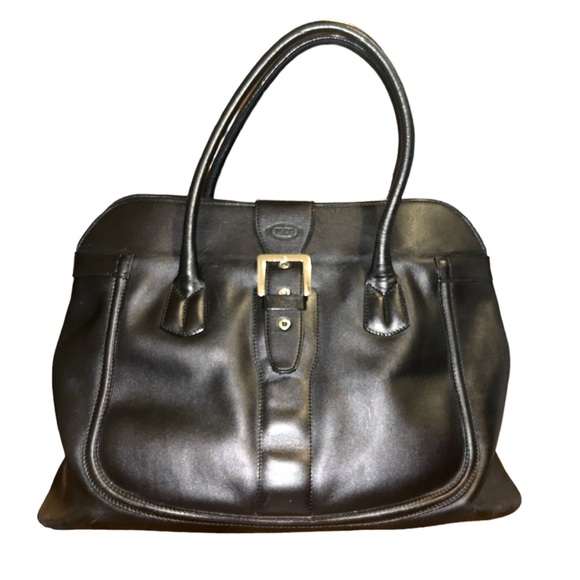 Authentic Tod’s Black Leather Weekender Shoulder Bag With Dust bag Vintage - Picture 4 of 11